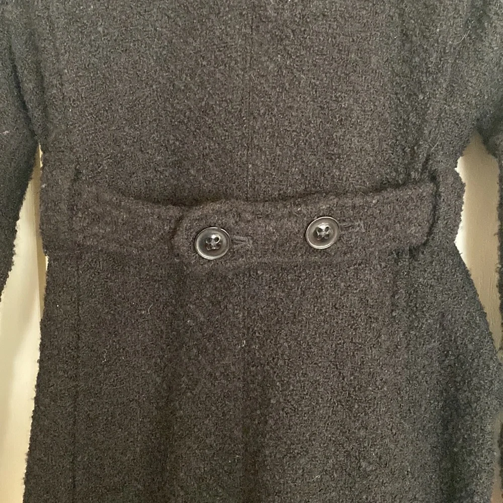 GAP Kids Black Bouclé Belted Pea Coat
